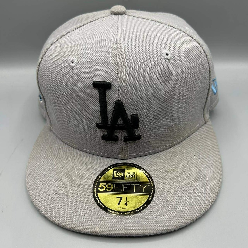 Los Angeles LA Dodgers MLB Hat Men 7 1/4 Gray 59Fifty New Era Fitted Cap